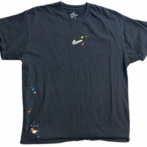 Nike Men’s XL Black Paint Splatter Swoosh Logo T-Shirt‎ “The Nike Tee”